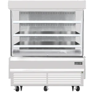 Open Air Merchandiser-Everest EOMV-60-W-28-S Open Air Merchandiser, Bottom Mount, White, 15.4 Cu. Ft.