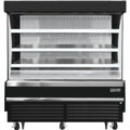 Open Air Merchandiser-Everest EOMV-72-B-28-S Open Air Merchandiser, Bottom Mount, Black, 19 Cu. Ft., 115V