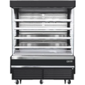 Open Air Merchandiser-Everest EOMV-72-B-35-T Open Air Merchandiser Bottom Mount Black 37 Cu Ft 230-60-1