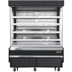 Open Air Merchandiser-Everest EOMV-72-B-35-T Open Air Merchandiser Bottom Mount Black 37 Cu Ft 230-60-1