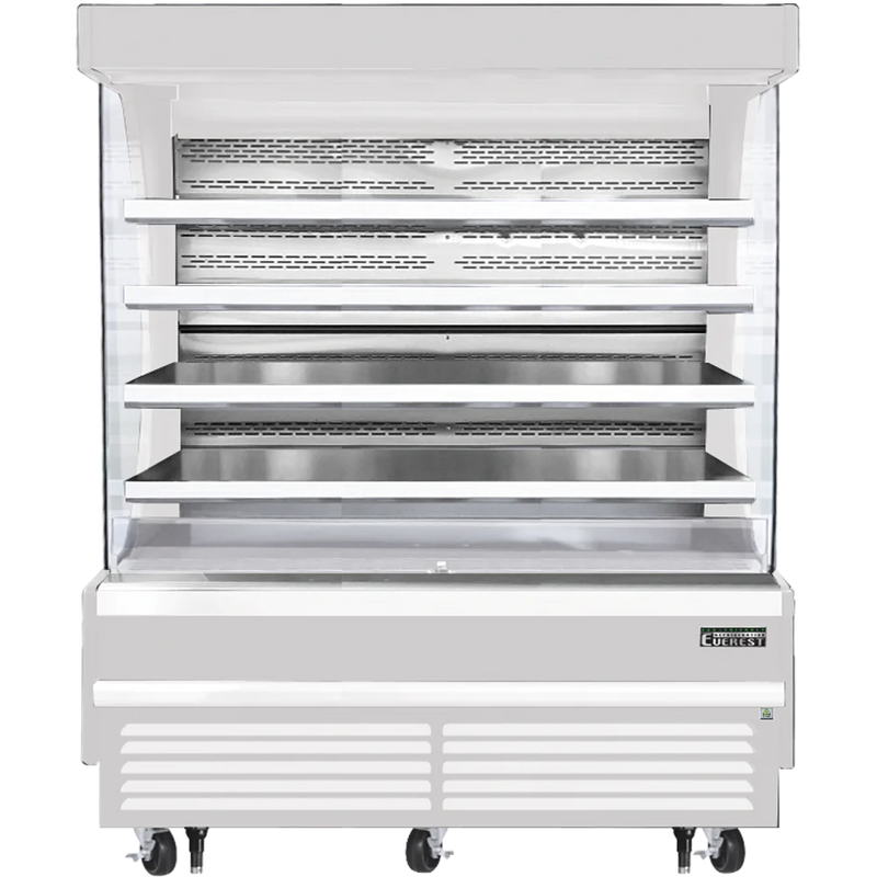 Open Air Merchandiser-Everest EOMV-72-W-35-T Open Air Refrigerated Merchandiser - 73 1/4" L, 37 Cu Ft, 230V, White