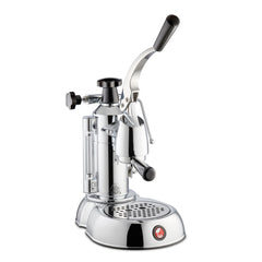 La Pavoni Stradivari 8-Cup Chrome & Black Lever Espresso Machine #ESC-8