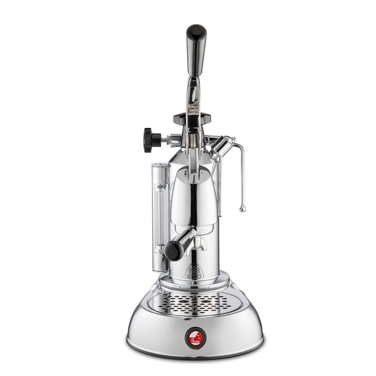 La Pavoni Stradivari 8-Cup Chrome & Black Lever Espresso Machine #ESC-8