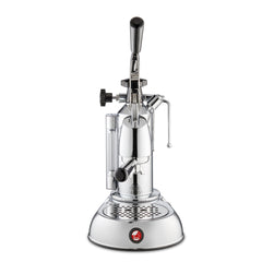 La Pavoni Stradivari 8-Cup Chrome & Black Lever Espresso Machine #ESC-8