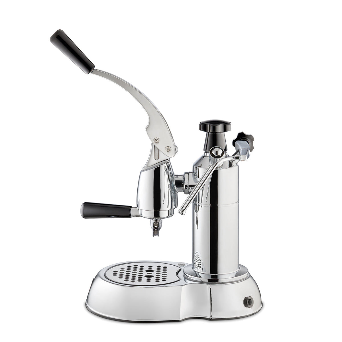 La Pavoni Stradivari 8-Cup Chrome & Black Lever Espresso Machine #ESC-8