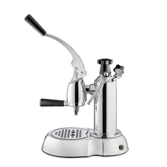 La Pavoni Stradivari 8-Cup Chrome & Black Lever Espresso Machine #ESC-8