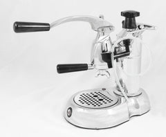 La Pavoni Stradivari 8-Cup Chrome & Black Lever Espresso Machine #ESC-8
