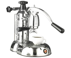 La Pavoni Stradivari 8-Cup Chrome & Black Lever Espresso Machine #ESC-8
