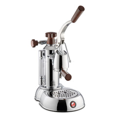 La Pavoni Stradivari Europiccola 8-Cup Lever Espresso Machine - Chrome with Wood (ESW-8)