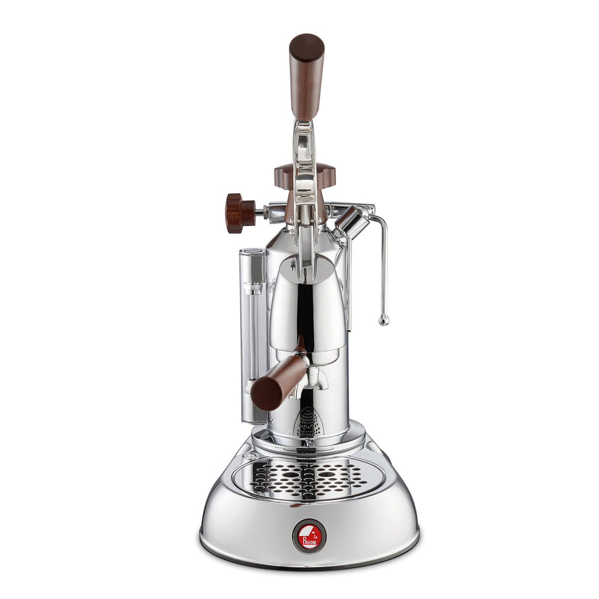 La Pavoni Stradivari Europiccola 8-Cup Lever Espresso Machine - Chrome with Wood (ESW-8)