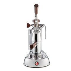 La Pavoni Stradivari Europiccola 8-Cup Lever Espresso Machine - Chrome with Wood (ESW-8)