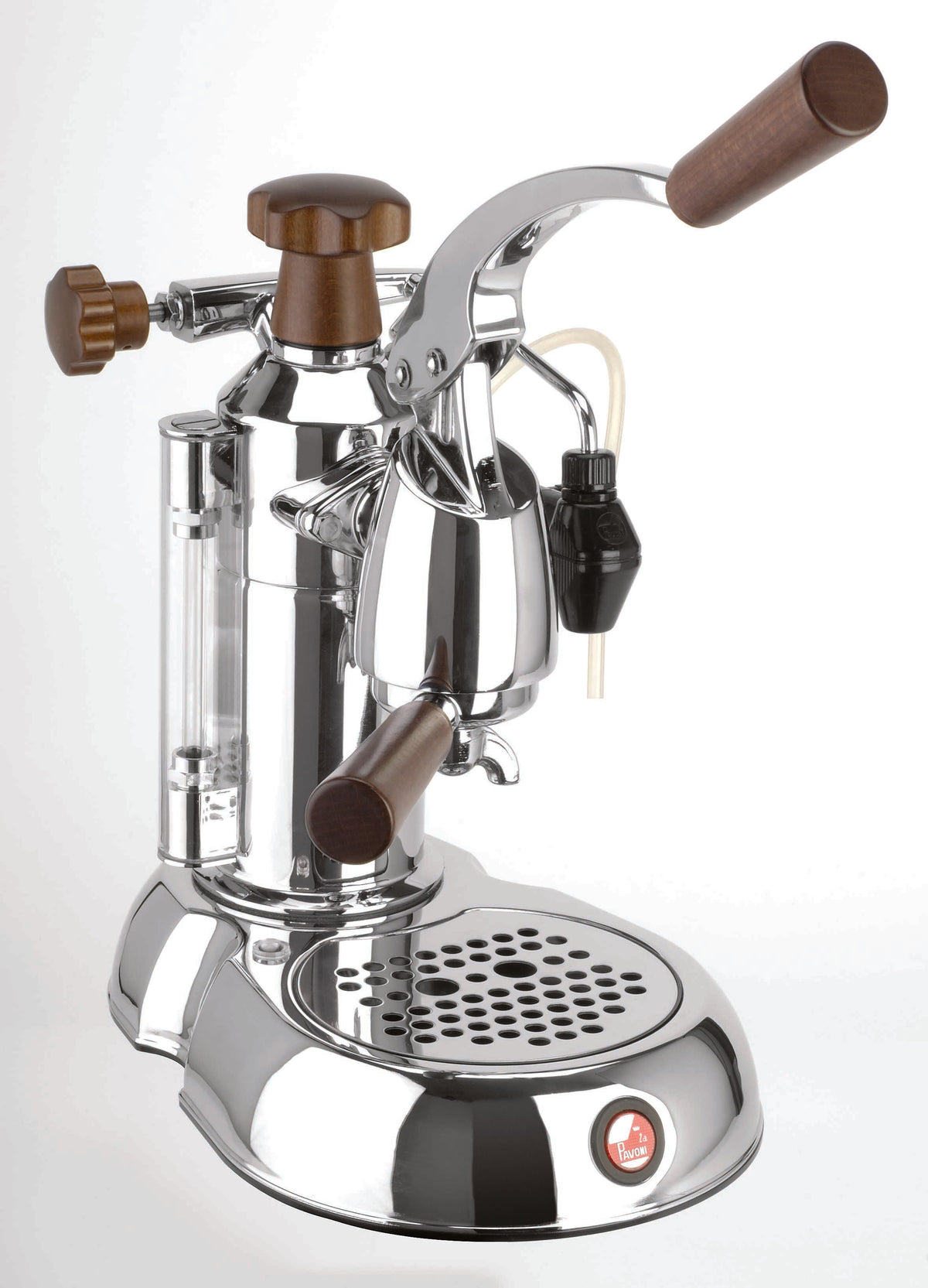 La Pavoni Stradivari Europiccola 8-Cup Lever Espresso Machine - Chrome with Wood (ESW-8)