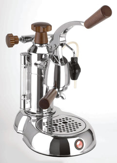 La Pavoni Stradivari Europiccola 8-Cup Lever Espresso Machine - Chrome with Wood (ESW-8)