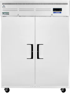 Reach-In Freezer-Everest ESWF2 Top-Mount Upright Freezer - 55 Cu Ft, 2 Solid Swing Doors, Stainless Steel, 115-60-1