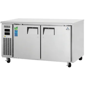 Undercounter Dual Temperature Refrigerator/Freezer-Everest ETRF2-24 Dual Temperature Undercounter Refrigerator/Freezer, 2 Solid Swing Doors, 115V