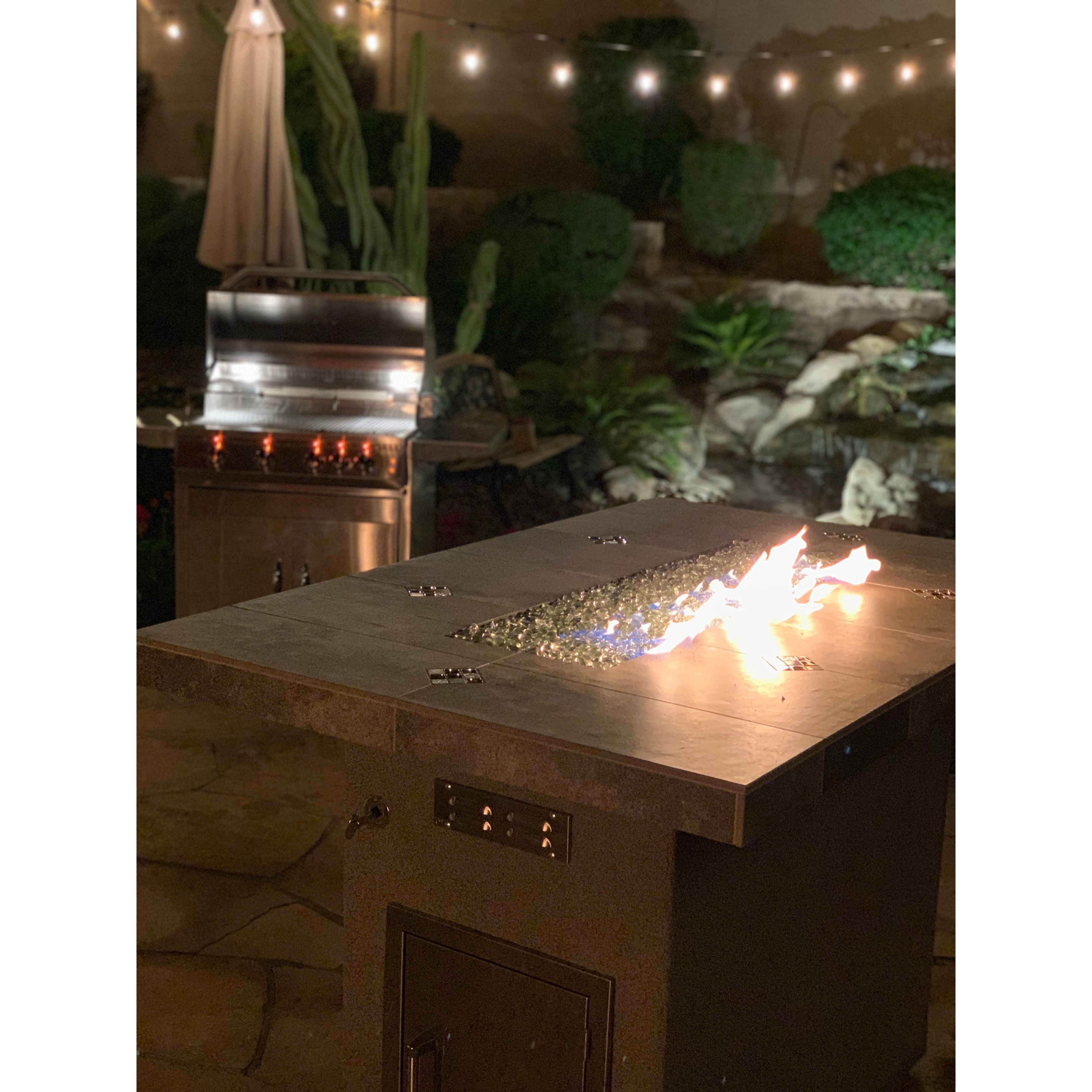 Fire Tables & Bars-KoKoMo Entertainer Bar Gas Fire Pit Table with fire glass Entertainer-FP