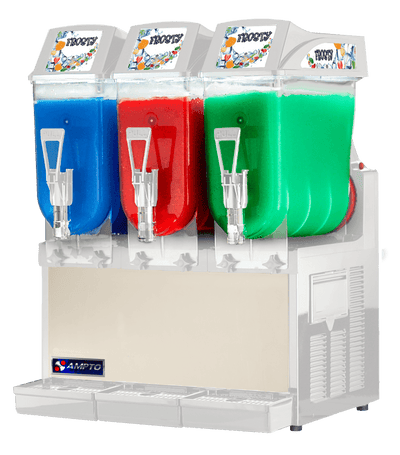 Frozen Drink Machines-AMPTO GRA123 3-Tank Granita Frozen Drink Machine (3-Gallon Bowls)
