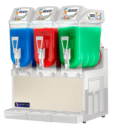 Frozen Drink Machines-AMPTO GRA123 3-Tank Granita Frozen Drink Machine (3-Gallon Bowls)