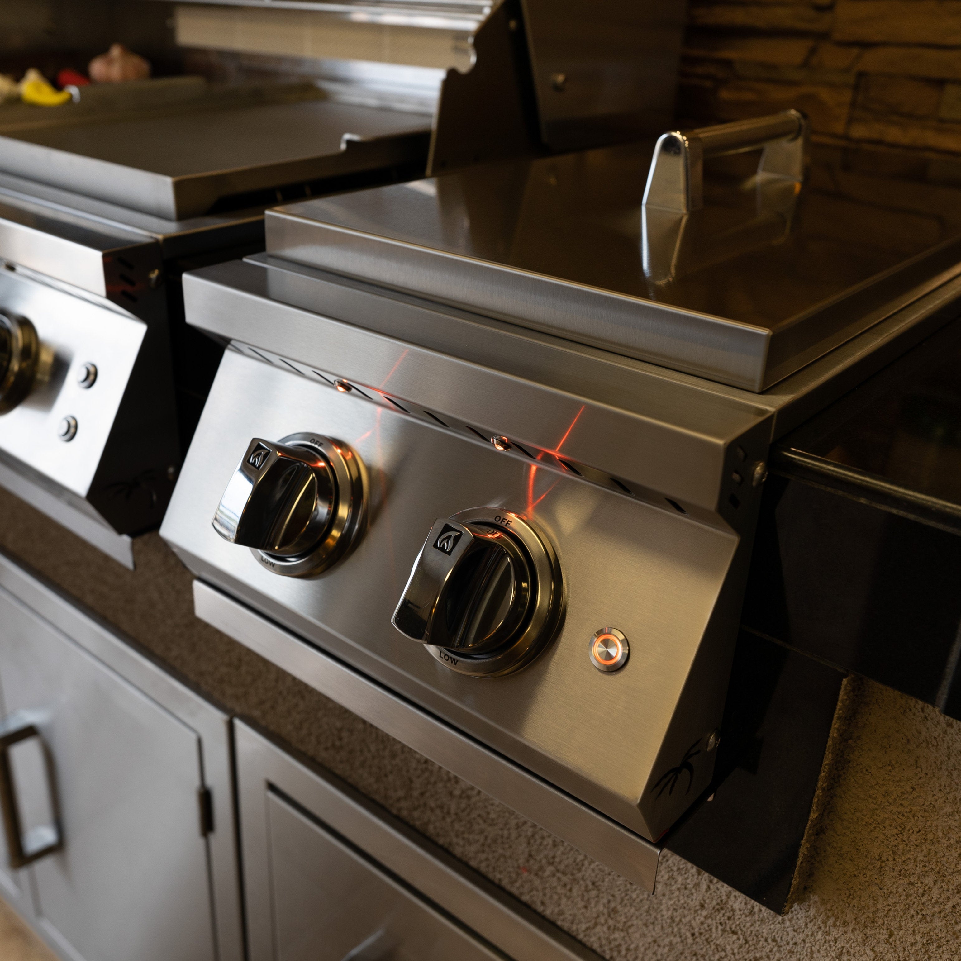 Gas Connectors & Burners-KoKoMo Grills Professional Double Side Burner with removable cover ko-bak2pro
