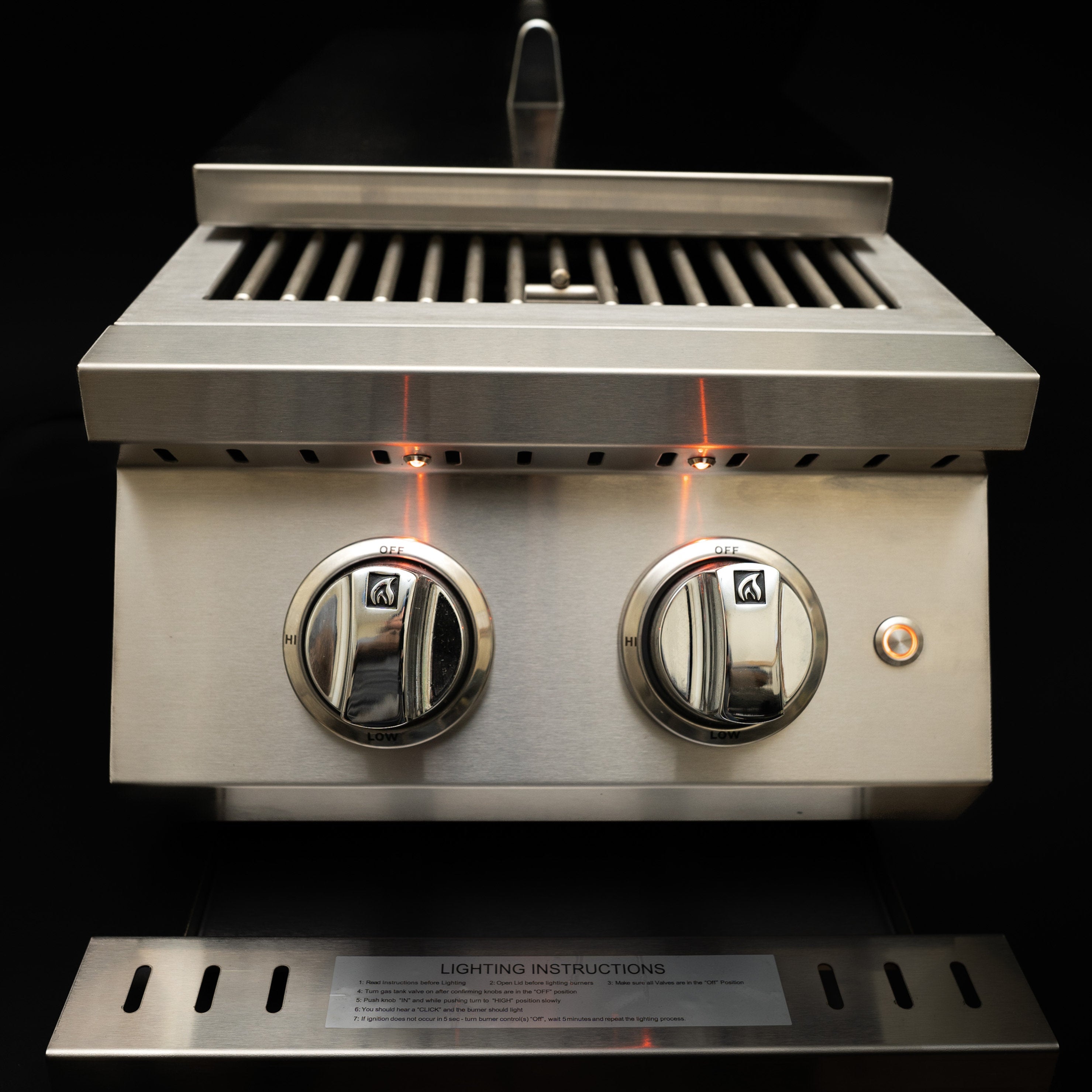 Gas Connectors & Burners-KoKoMo Grills Professional Double Side Burner with removable cover ko-bak2pro