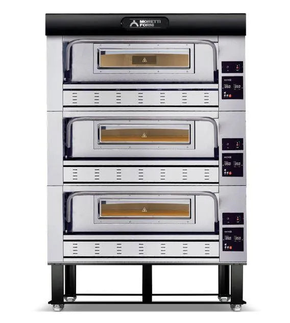 Gas Pizza deck Ovens-MORETTI FORNI P110G A3 Gas Pizza Oven, 3 Deck, 44 x 29 x 7 Chamber