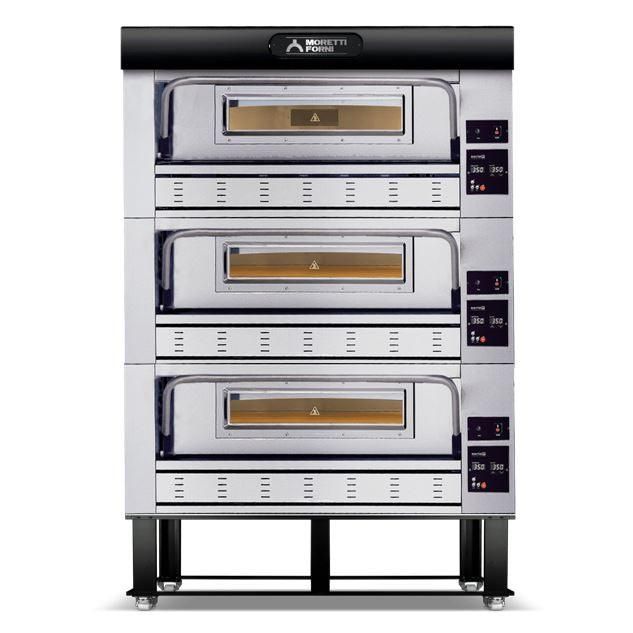 Gas Pizza deck Ovens-Moretti Forni P110G A3 Gas Pizza Oven P110G  44'' x 29'' x 7'' (Chamber) - 3 Decks