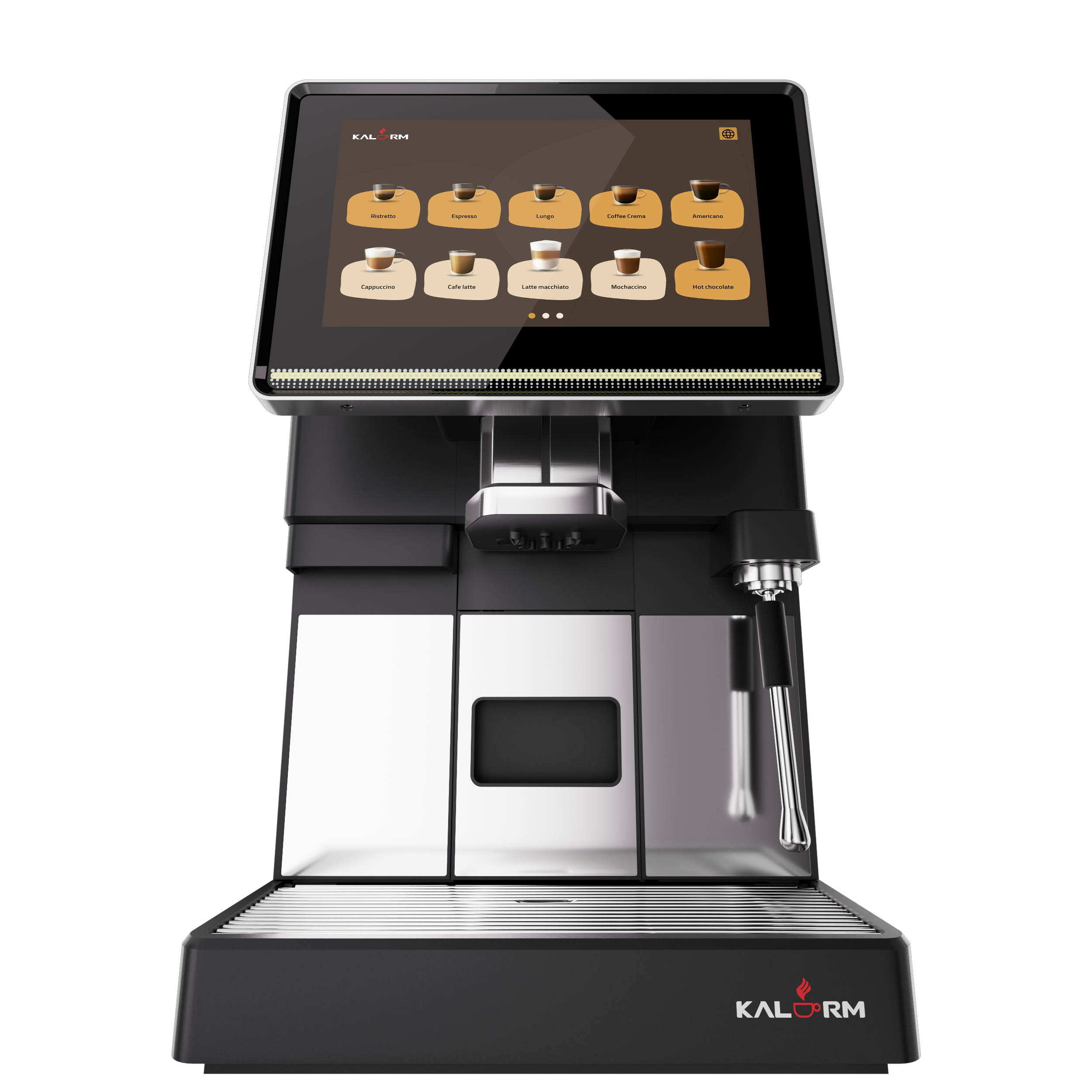 Kalerm O203 All-in-One Commercial Bean-to-Cup Coffee Machine with Dual Bean Hoppers & Elite Foam System