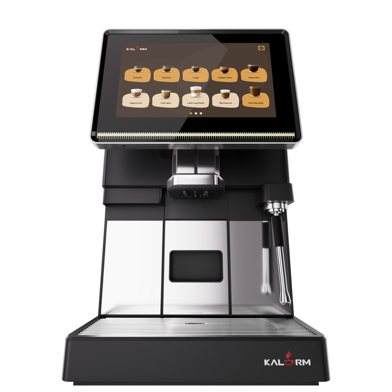 Kalerm O203 All-in-One Commercial Bean-to-Cup Coffee Machine with Dual Bean Hoppers & Elite Foam System