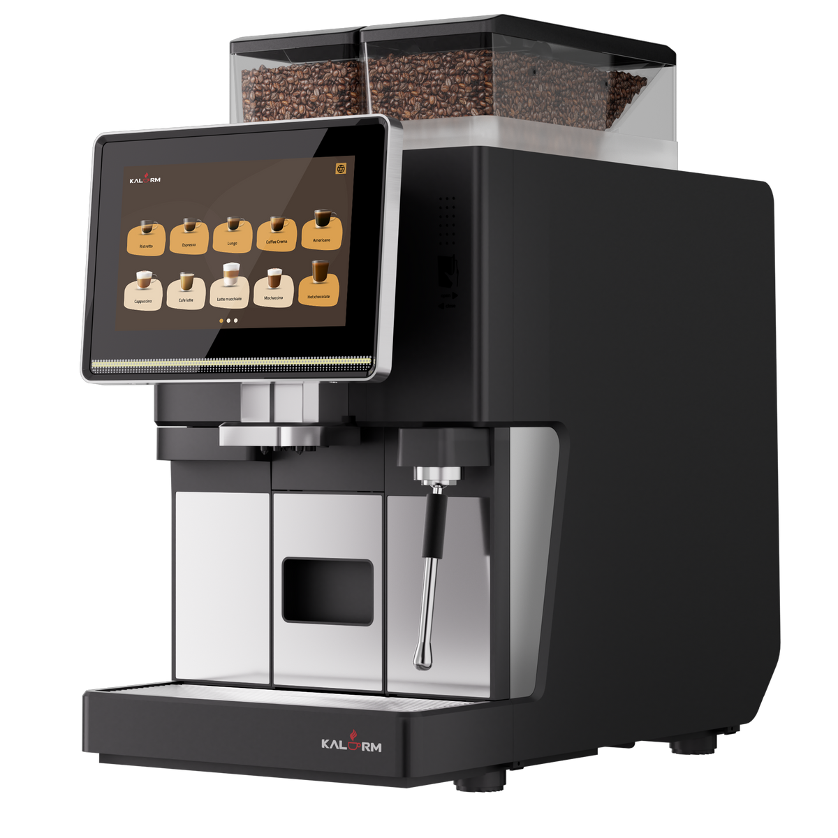 Kalerm O203 All-in-One Commercial Bean-to-Cup Coffee Machine with Dual Bean Hoppers & Elite Foam System