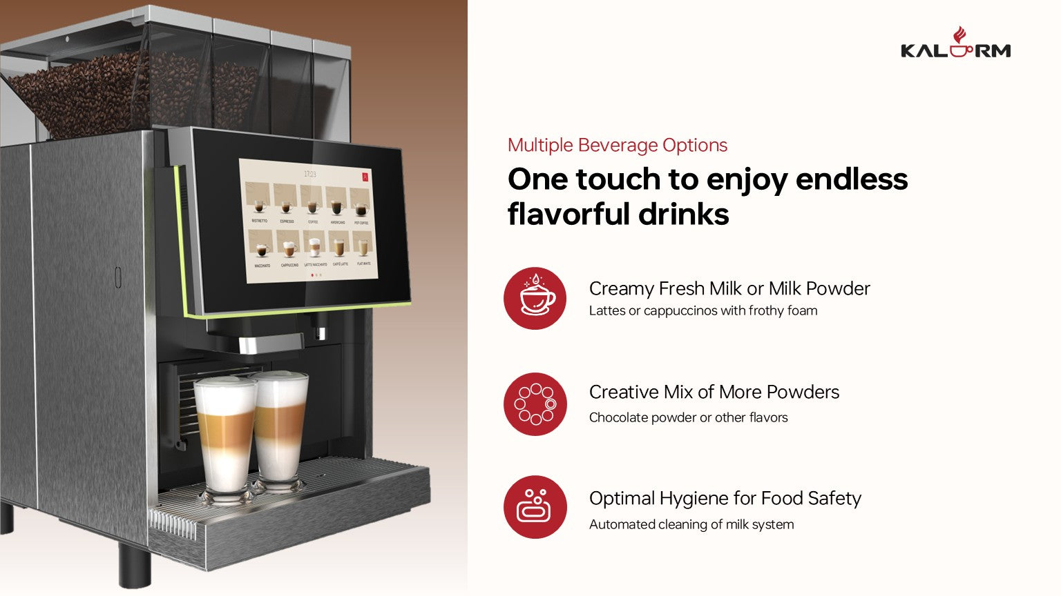 Kalerm X860C UL Commercial Bean-to-Cup Coffee Machine - 120V