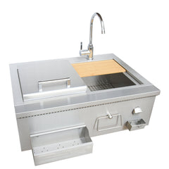 KoKoMo 30" Built-In Bartender Cocktail Station With Sink & Ice Chest