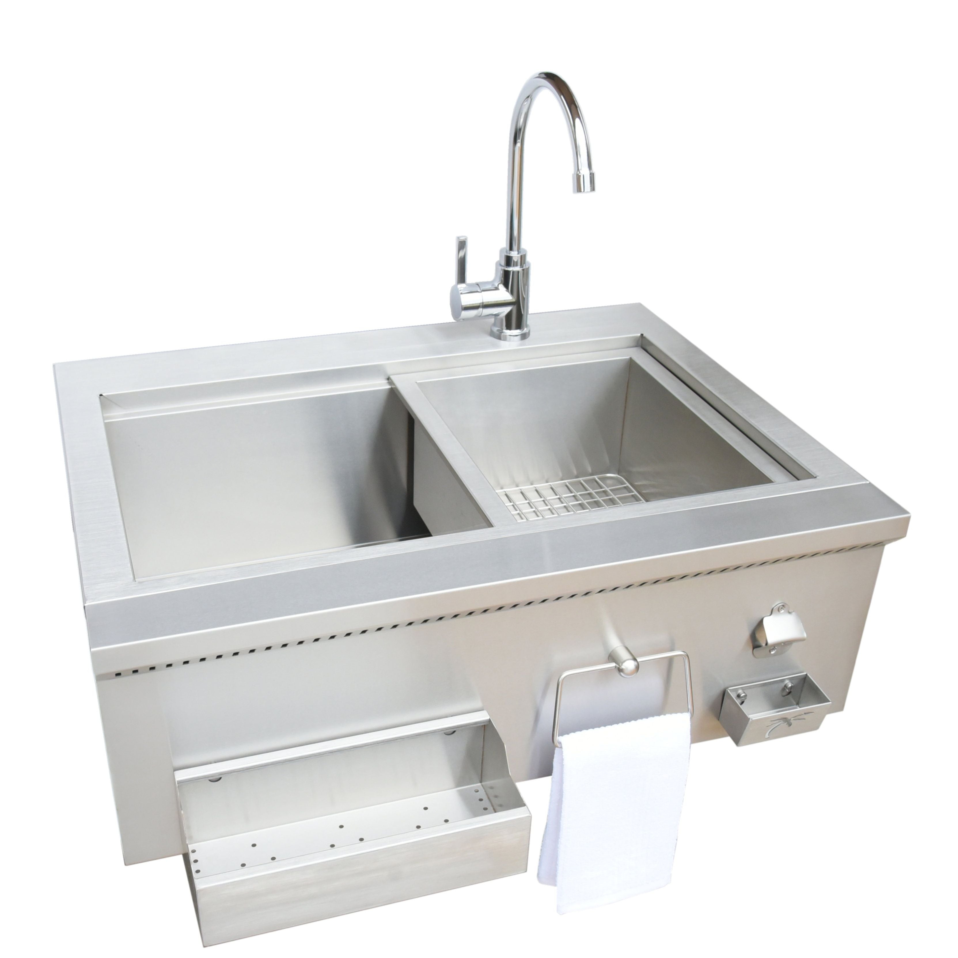 KoKoMo 30" Built-In Bartender Cocktail Station With Sink & Ice Chest