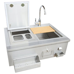 KoKoMo 30" Built-In Bartender Cocktail Station With Sink & Ice Chest