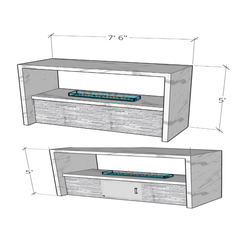 KoKoMo 7'6" Modern Fireplace with Natural Gas or Liquid Propane