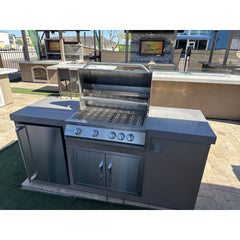 KoKoMo 7' Standard BBQ Island with 4BG Grill & Outdoor Fridge