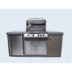 KoKoMo 7' Straight Island with 32" Grill, Access Door & Fridge
