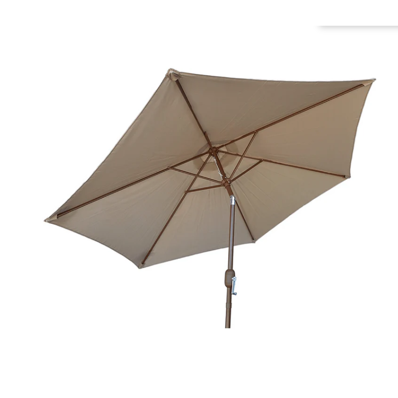 KoKoMo 9' Outdoor Kitchen Umbrella with Hand Crank & Tilt, Beige