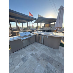 KoKoMo Aruba Round BBQ Island Outdoor Kitchen Island
