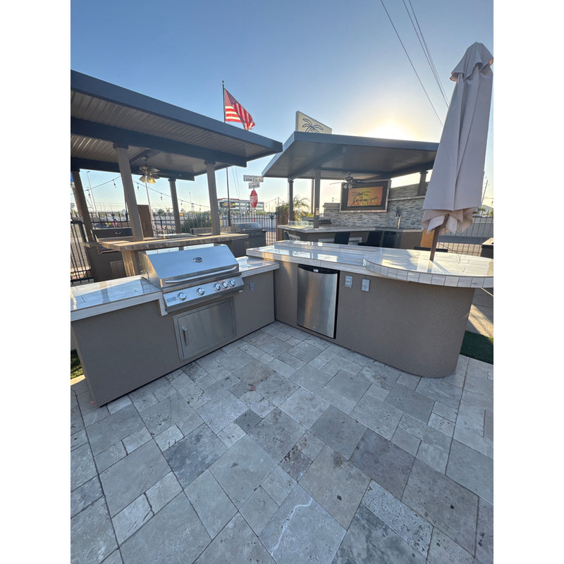 KoKoMo Aruba Round BBQ Island Outdoor Kitchen Island