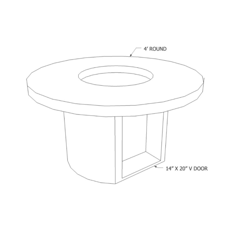 KoKoMo Bahama Firepit Floor Model 4' Round with 14x20 Access Door