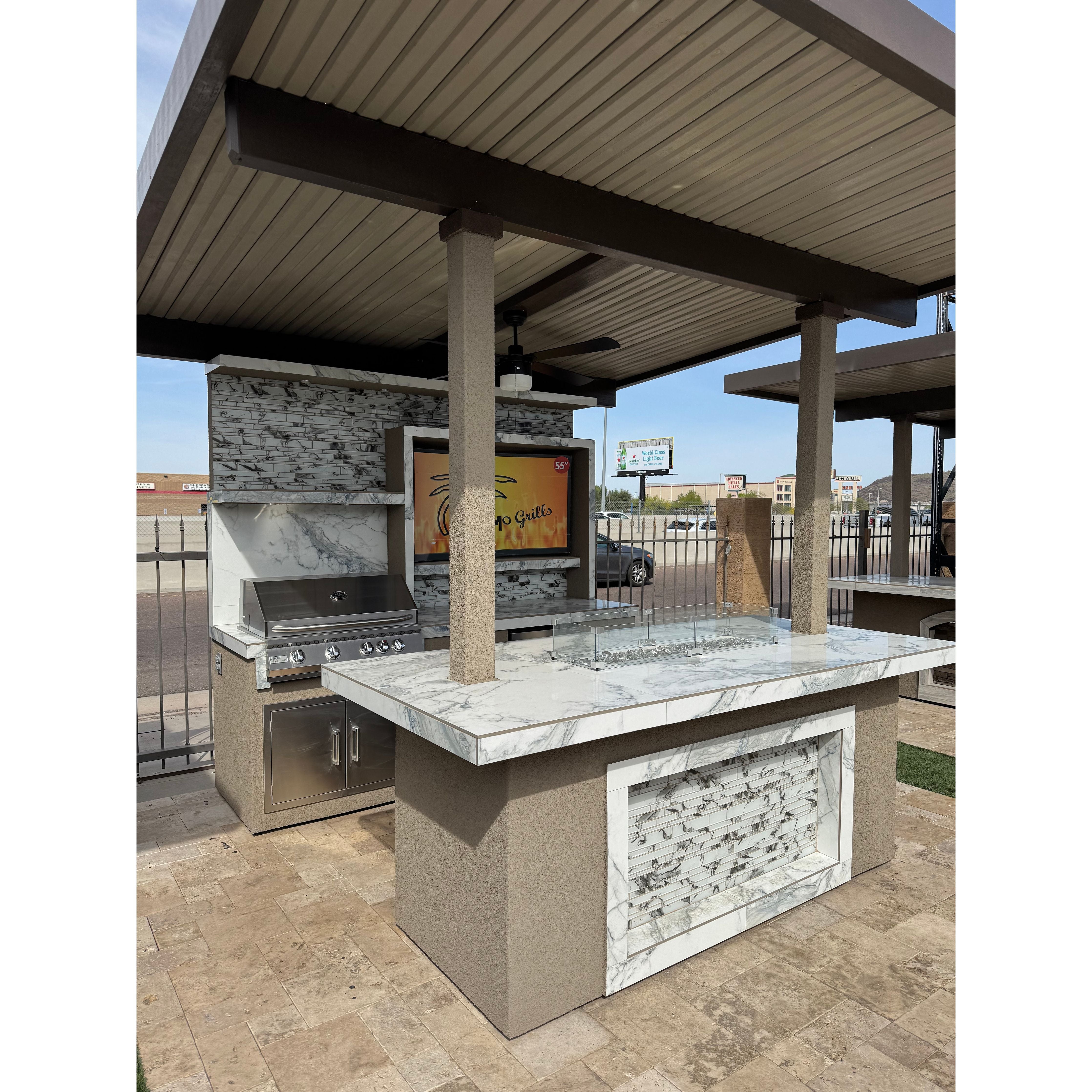 KoKoMo Baja With Top Outdoor Kitchen 12x12 Pergola