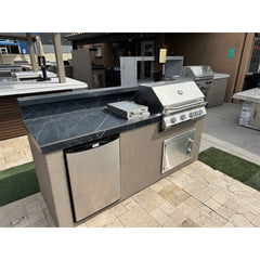 KoKoMo Bali BBQ Island 7'6" with 4BG Grill, Side Burner & Fridge