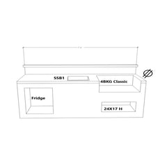 KoKoMo Bali BBQ Island 7'6" with 4BG Grill, Side Burner & Fridge