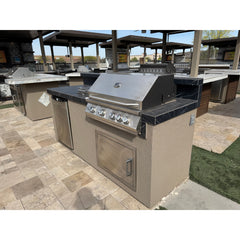 KoKoMo Bali BBQ Island 7'6" with 4BG Grill, Side Burner & Fridge