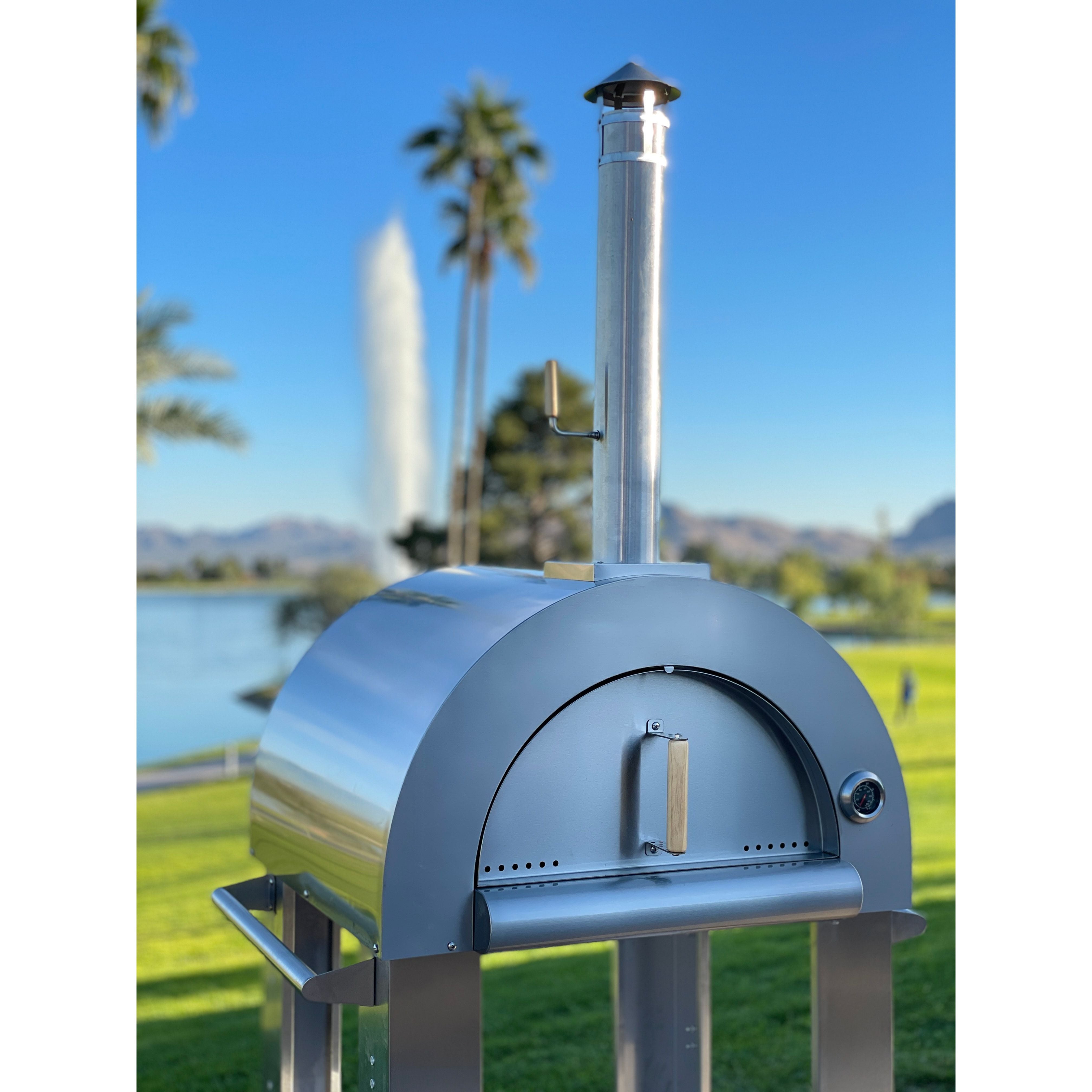 KoKoMo Built-In 32” Wood Fired 304 Stainless Steel Pizza Oven