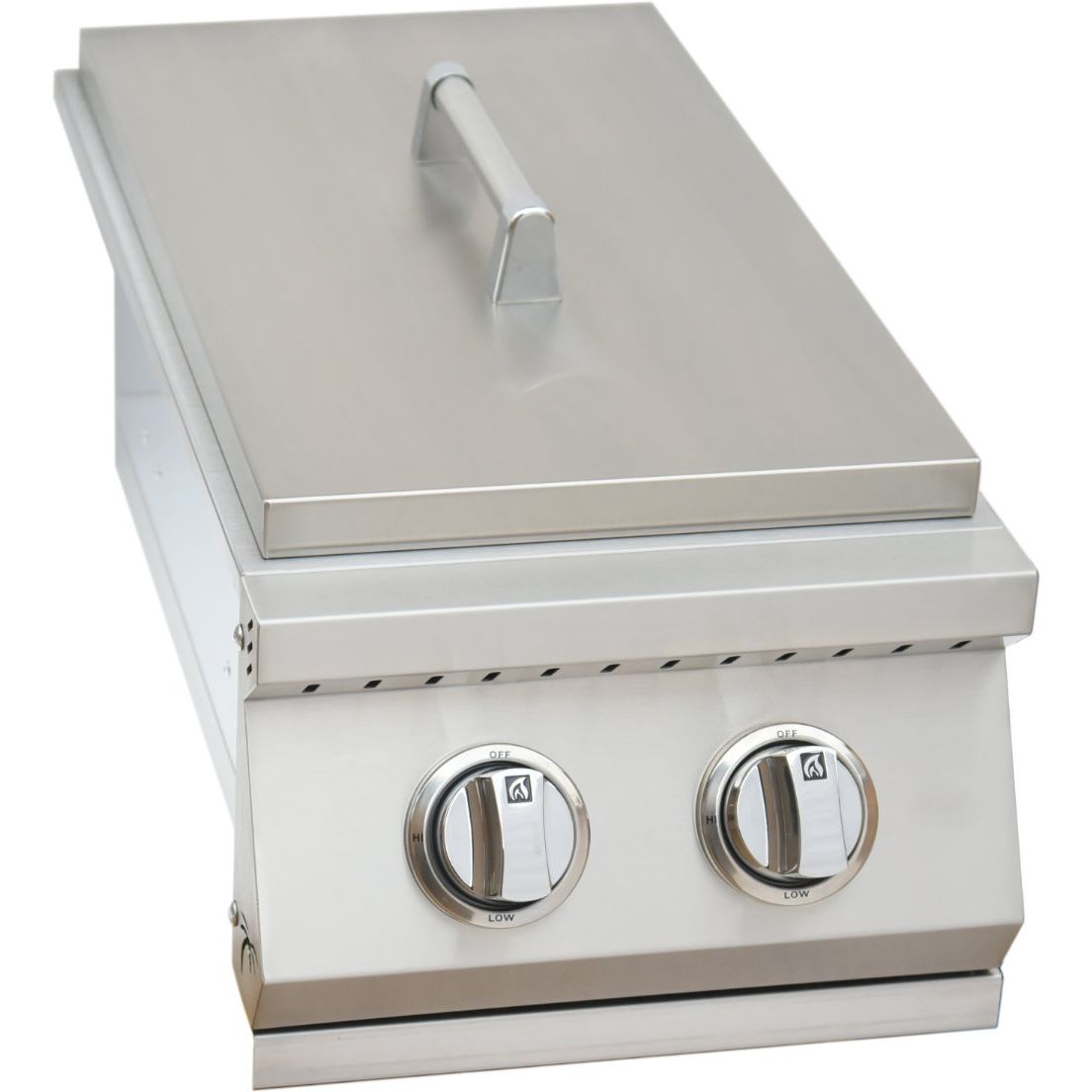 KoKoMo Built-In Double Side Burner, Stainless Steel, Removable Cover