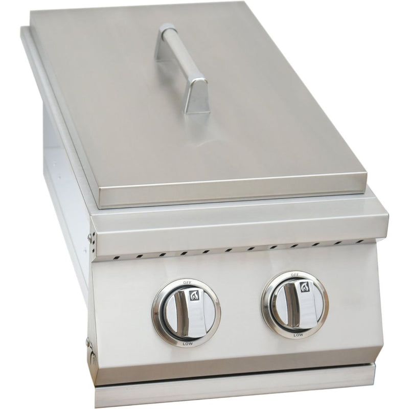 KoKoMo Built-In Double Side Burner, Stainless Steel, Removable Cover