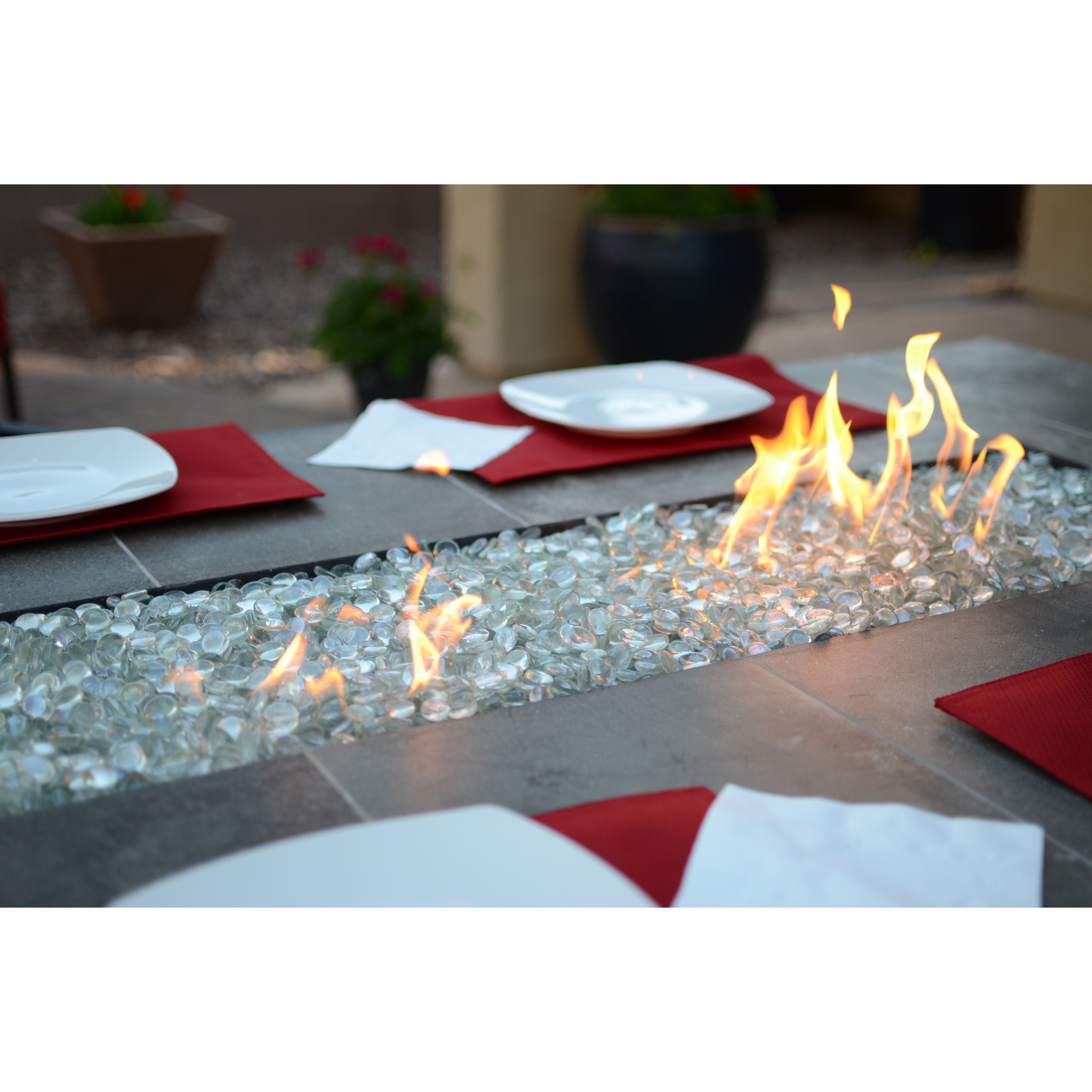 KoKoMo Entertainer Bar Gas Fire Pit Table with Fire Glass