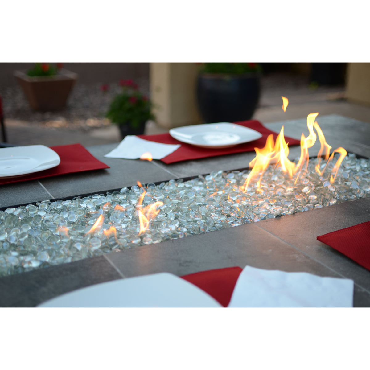 KoKoMo Entertainer Bar Gas Fire Pit Table with Fire Glass