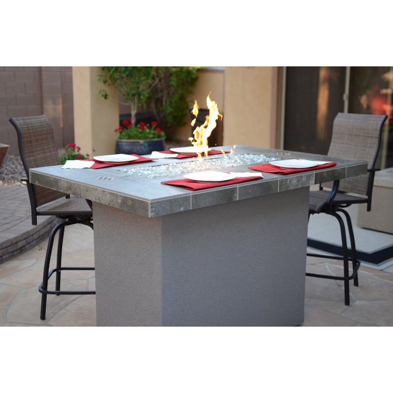 KoKoMo Entertainer Bar Gas Fire Pit Table with Fire Glass